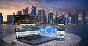 Animated visual of FGREALTY’s new website launch, showing a sleek digital interface with luxury property listings, market insights, and smooth transitions highlighting speed, transparency, and modern real estate technology.