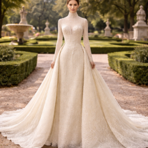 Ivory bridal gown from Lace Muse Bridal boutique in Sugar Land Texas