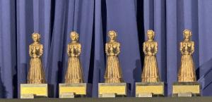 A Florence Nightingale-inspired trophy displayed at the 2026 Nightingale Awards honoring excellence in nursing.