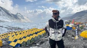 Kami Rita Sherpa at Everest base camp, May 2026