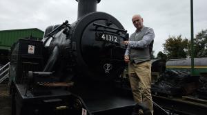 Presenter Stephen with a loco from the Steyning Line