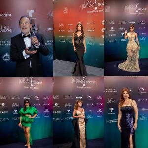 "Celebridades argentinas en los Premios Platino 2026: Guillermo Francella, Agustina Palma, La Joaqui, Griselda Siciliani, Dolores Fonzi y Constanza Espejo posan en la alfombra azul de la gala del cine iberoamericano en Riviera Maya, México. Una muestra de