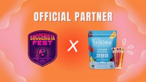 Graphic announcing Ultima Replenisher as an Official Hydration Sponsor of SocceristaFest.