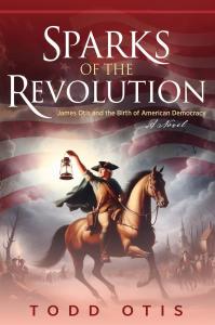 Image of Paul Revere carrying a lantern during his midnight ride (front cover, Sparks of the Revoution, by Todd Otis)