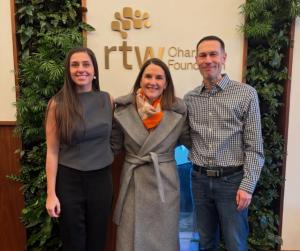 Rare disease team, Joe Katakowski, PhD and Nicole Litt, meeting with Cole Reutter, Founder and CEO of Birdie's Flight for a KDM5C Cure