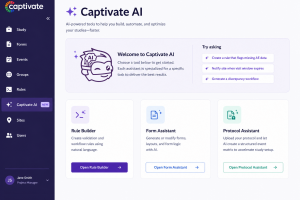 AI-generated clinical trial validation rule created within Captivate AI Rule Builder for EDC study configuration