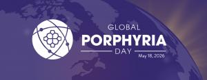 Global Porphyria Day logo, background shows planet earth with light appearing over the horizon
