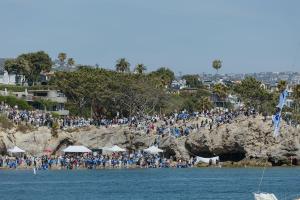 Thousands gathered at Pirates Cove in Corona del Mar for Baptize California, where more than 1,000 people were baptized during a powerful afternoon of ocean baptisms, live worship and community celebration. Photo courtesy of Baptize California.