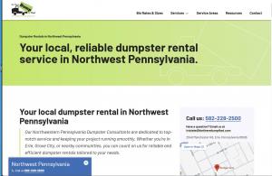 This is an image of the website home page for Bin There Dump That.