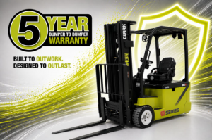 5 Year Bumper to Bumper Warranty on All CLARK Class 1 Forklifts