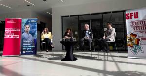 Panel speakers - Erin Morantz - Vice-President, Advancement and Alumni Engagement, Simon Fraser University, Nicole Robson -  President & CEO, Surrey Hospitals Foundation, Dugan O’Neil - Vice-President, Research and Innovation, Simon Fraser University, Dr.