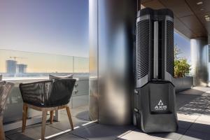 A standing Axis Portable Air rental unit