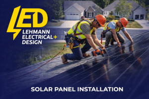 Lehmann electrician team doing solar panel installation in Milwaukee