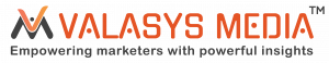 The Valasys Media's log with the motto "Empowering marketers with powerful insights" written in dark grey below.