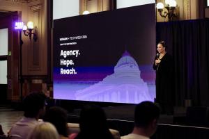 Nichol Bradford, Founder and CEO of Human+Tech Week, on stage at The Hibernia, San Francisco. May 11–15, 2026.