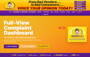 Full-View Complaint Dashboard at VendorAbuse.com