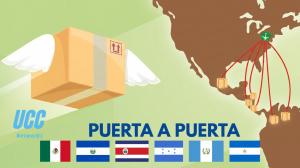 Image of North, Central, and South America where lines show the connections between the various countries customers can ship to from the United States.