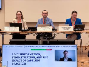 Experts of the ALLATRA Global Research Center during the side event at OSCE