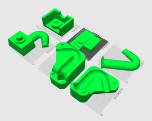 CAD model used to design and segment the pattern for 3D printing