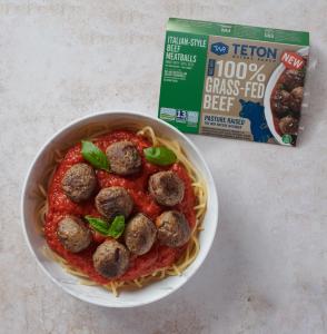 Teton Waters Ranch Italian Style Meatballs with a bowl of spaghetti