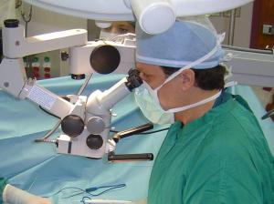 Dr. Julio E. Pabon performs micro surgical procedure