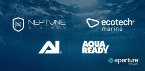 Logo lineup of Aperture Pet & Life manufactured aquatics brands including EcoTech Marine, AquaIllumination, Neptune Systems, and AquaReady.