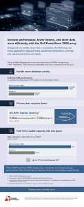Infographic titled: Increase performance, lower latency, and store datamore efficiently with the Dell PowerStore 9500 array