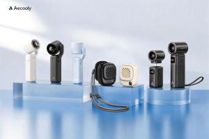 Aecooly 2026 portable cooling fans collection including phone fan, neck fan and handheld fan