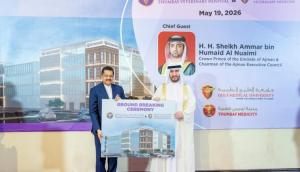 H. E. Sheikh Dr. Majid Bin Saeed Al Nuaimi, Chairman of the Ruler’s Court – Government of Ajman, along with Dr. Thumbay Moideen, Founder President, Thumbay Group