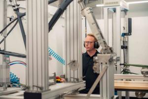 An SGS technician at work inside SGS's new lab in Bentonville, Arkansas
