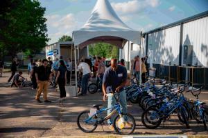 James Dorsey, SGS, during a charity bike build hosted by SGS in partnership with PeopleForBikes and Wish for Wheels
