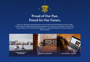 On the homepage of Fisher College's website.