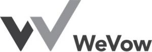 Horizontal WeVow logo with black, gray lettering