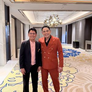 Solaren manager posing with Jed Madela at EPCALM The Hope Gala 2026 inside Solaire Resort North, Quezon City.
