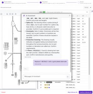 cableteque ai assistant extracting information from a drawing
