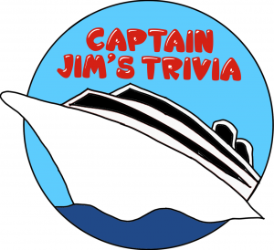 Captain Jim's Trivia Logo -- a cartoon cruise ship