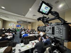 Elite Video crew filming event videography at corporate conference in Orlando with multi-camera setup
