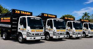 XS Trash junk removal fleet serving Broward County, Miami-Dade County, and Palm Beach County