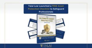 Free asset protection guide cover with press release title: Talai Law Launched a Free Asset Protection Checklist to Safeguard Professionals.
