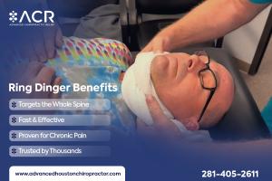 Dr. Tristan Wendt performing Ring Dinger spinal decompression at Advanced Chiropractic Relief in Houston