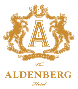 Official logo for The Aldenberg boutique hotel in historic downtown Versailles, Kentucky.