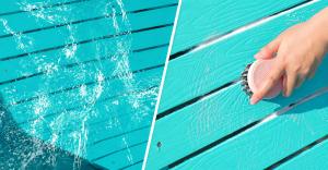 AquaCurve in-pool lounge chair detail showing HDPS material