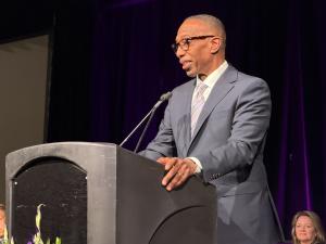 Dr. Shaun McAlmont was the keynote speaker at the Utah Virtual Academy Commencement.
