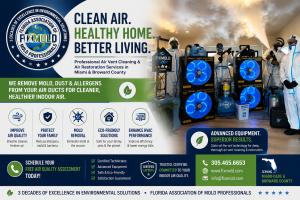 Advanced air restoration equipment used by Fix Mold Miami for indoor air quality improvement and duct cleaning