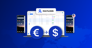 Captura de tela do novo painel de controle Multilogin com celulares na nuvem