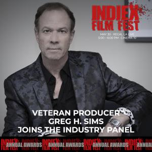 Photo of producer and entertainment executive Greg H. Sims, guest speaker at the IndieX Film Fest Industry Panel during the 2026 Annual Awards showcase at Regal LA Live in Los Angeles