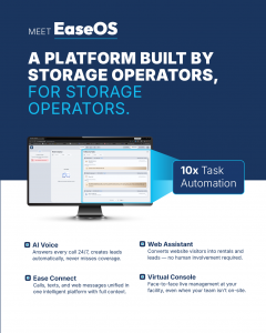 EaseOS platform screen with the four product pillars and a blurb for each