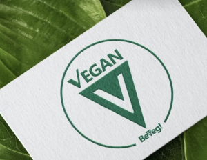 Global Vegan Certification Symbol by BeVeg. The certified vegan logo for plant-based food safety and sustainability. Represents sanitary products and conditions uncontaminated by animals.