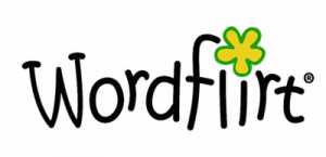 Wordflirt logo with a flower dotting the "I"