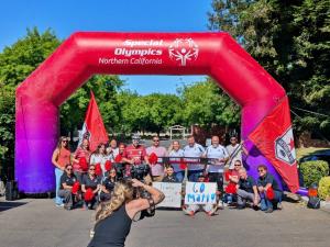 Matt Briseno begins his bike ride from BlueDAG headquarters to Colorado Springs ahead of the Unified Team’s June 13 match